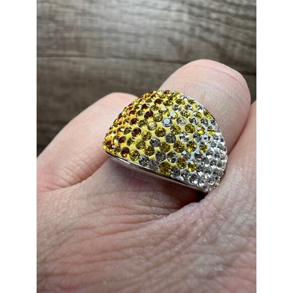 Signed Chelsea Taylor yellow ombré sterling silver ring size 8 - Picture 4 of 16